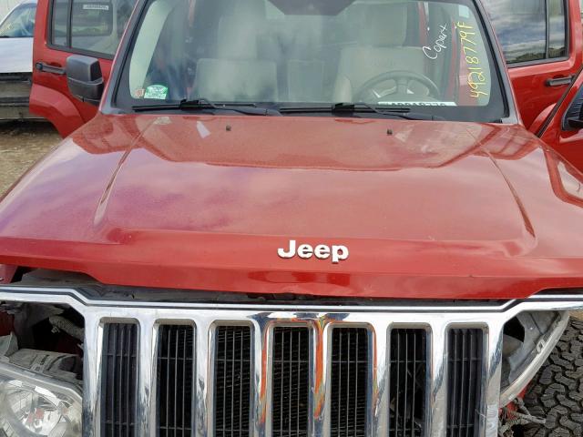 1J8GN58K79W529368 - 2009 JEEP LIBERTY LI RED photo 7