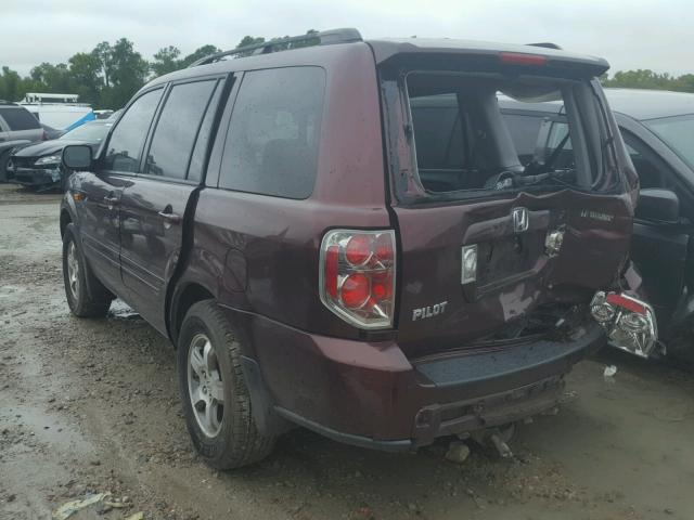 5FNYF28318B019875 - 2008 HONDA PILOT SE MAROON photo 3