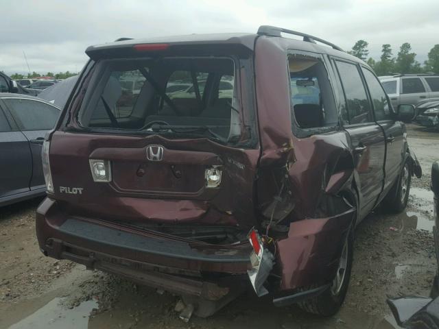 5FNYF28318B019875 - 2008 HONDA PILOT SE MAROON photo 4