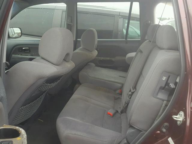 5FNYF28318B019875 - 2008 HONDA PILOT SE MAROON photo 6