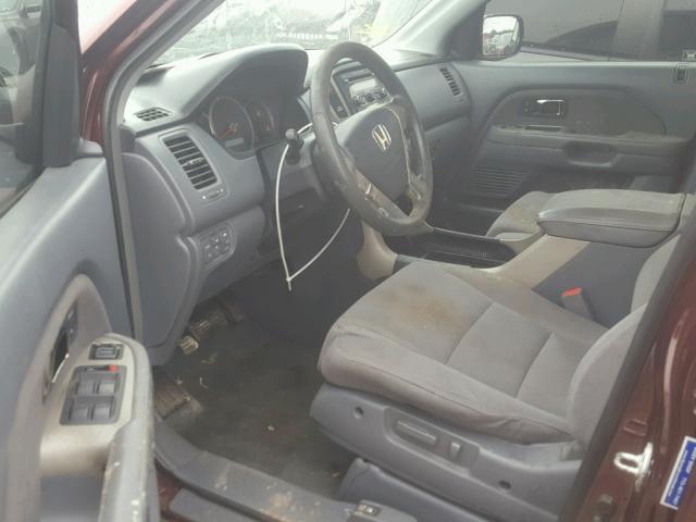 5FNYF28318B019875 - 2008 HONDA PILOT SE MAROON photo 9