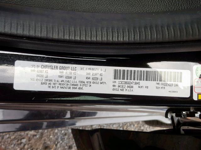 1C3CCBBG6DN718045 - 2013 CHRYSLER 200 TOURIN BLACK photo 10