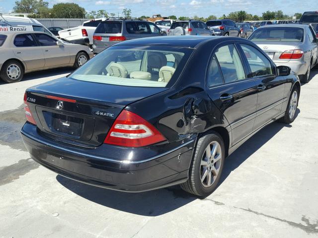 WDBRF92H47F887167 - 2007 MERCEDES-BENZ C 280 4MAT BLACK photo 4