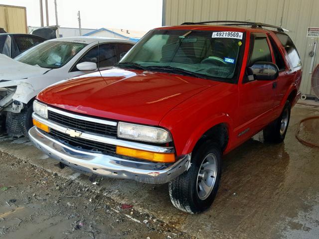 1GNCS18W41K152799 - 2001 CHEVROLET BLAZER RED photo 2