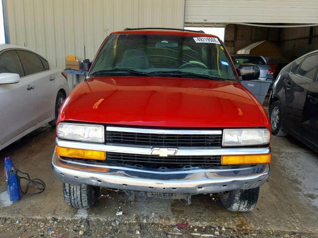 1GNCS18W41K152799 - 2001 CHEVROLET BLAZER RED photo 9