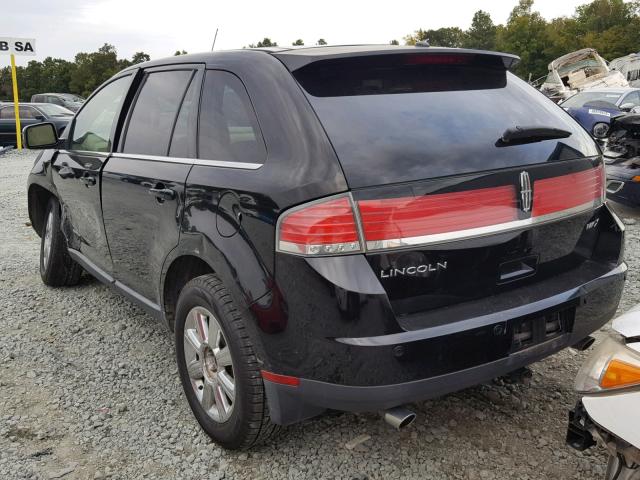 2LMDU68C87BJ31306 - 2007 LINCOLN MKX BLACK photo 3