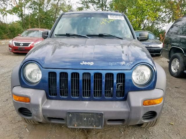 1J4GL48K44W240894 - 2004 JEEP LIBERTY SP BLUE photo 9