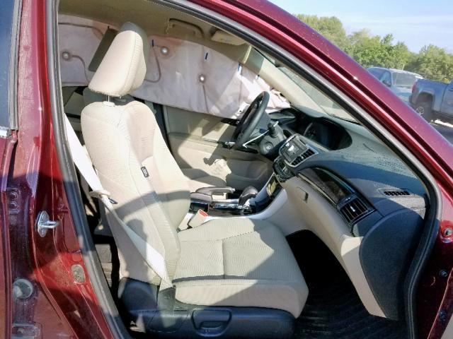 1HGCR2F36HA069394 - 2017 HONDA ACCORD LX MAROON photo 5