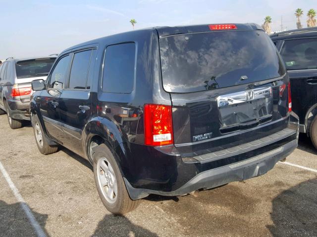 5FNYF3H23DB008352 - 2013 HONDA PILOT LX BLACK photo 3