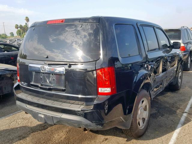 5FNYF3H23DB008352 - 2013 HONDA PILOT LX BLACK photo 4