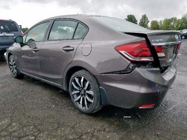 19XFB2F93FE266439 - 2015 HONDA CIVIC EXL 灰色 照片 3