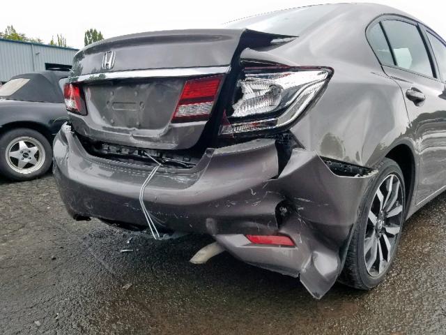 19XFB2F93FE266439 - 2015 HONDA CIVIC EXL 灰色 照片 9