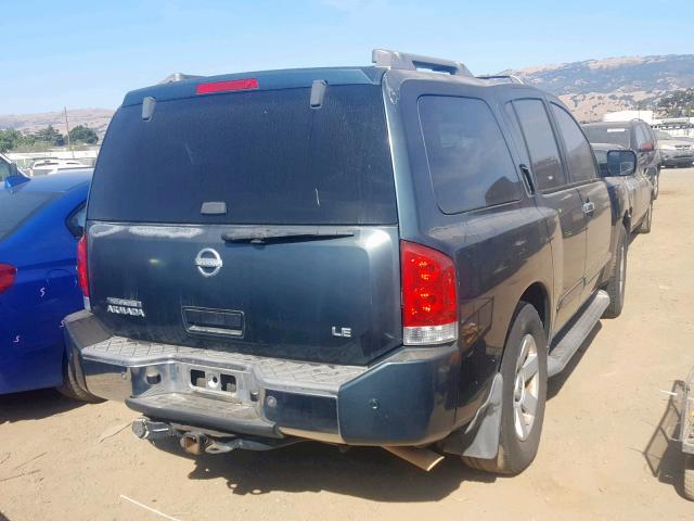 5N1AA08AX4N737306 - 2004 NISSAN ARMADA SE GREEN photo 4