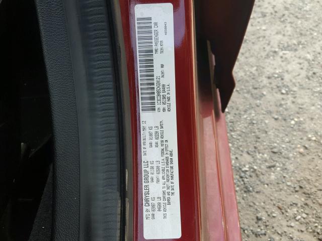 1C3CCBAB5CN320121 - 2012 CHRYSLER 200 LX RED photo 10