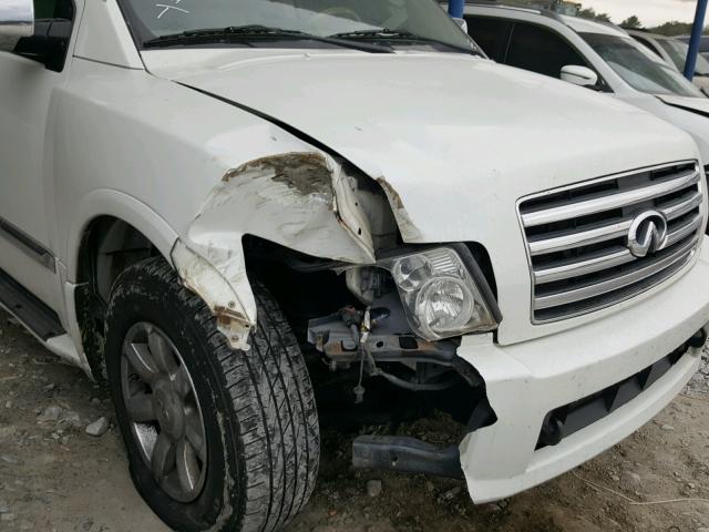 5N3AA08C05N809964 - 2005 INFINITI QX56 WHITE photo 9