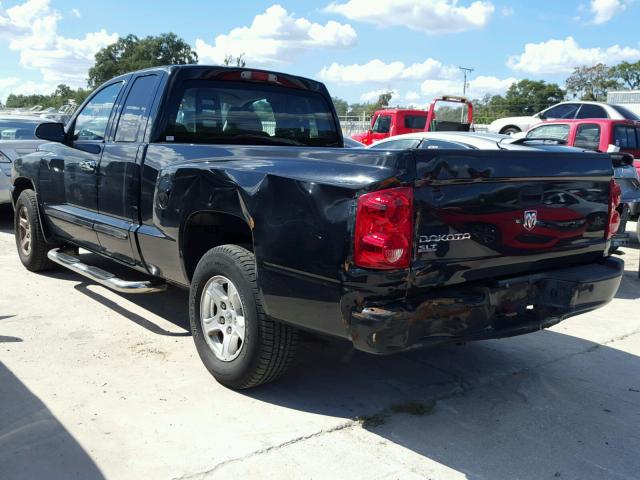 1D7HE42K15S329592 - 2005 DODGE DAKOTA SLT BLACK photo 3