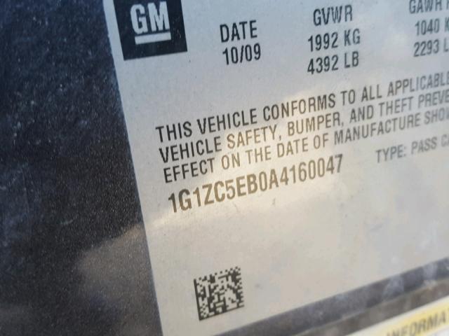 1G1ZC5EB0A4160047 - 2010 CHEVROLET MALIBU 1LT 灰色 照片 10