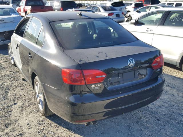 3VWLL7AJXCM368608 - 2012 VOLKSWAGEN JETTA TDI BLACK photo 3