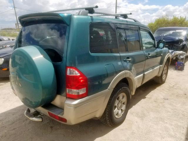 JA4NW51S03J044073 - 2003 MITSUBISHI MONTERO LI GREEN photo 4