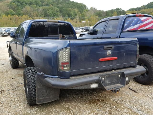 3D7MX48A87G842288 - 2007 DODGE RAM 3500 S BLUE photo 3