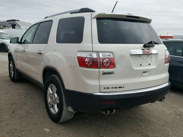 1GKLRKED9AJ259662 - 2010 GMC ACADIA SL WHITE photo 3