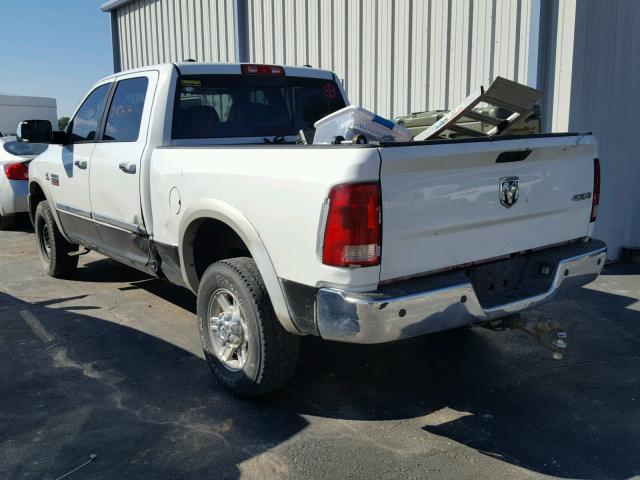 3D7UT2CL4AG174182 - 2010 DODGE RAM 2500 WHITE photo 3