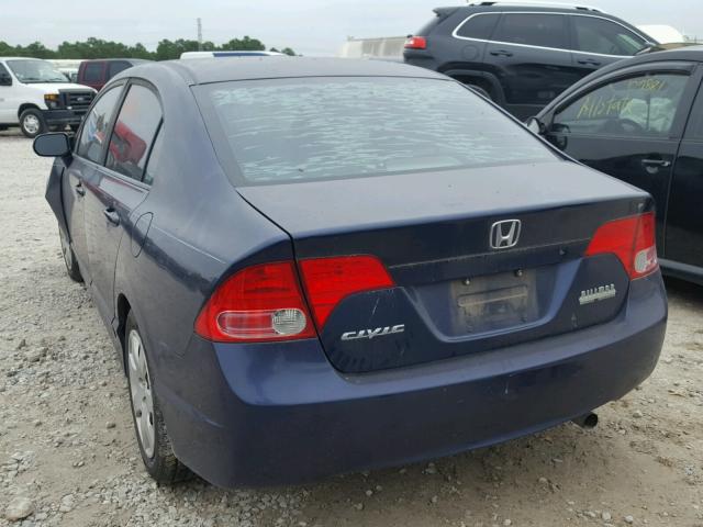 1HGFA165X8L103843 - 2008 HONDA CIVIC LX BLUE photo 3