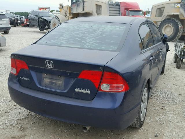 1HGFA165X8L103843 - 2008 HONDA CIVIC LX BLUE photo 4