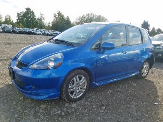 JHMGD37698S022396 - 2008 HONDA FIT SPORT BLUE photo 2