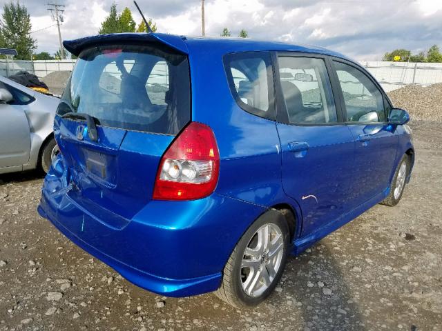 JHMGD37698S022396 - 2008 HONDA FIT SPORT BLUE photo 4