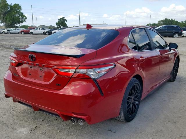 4T1B11HK8KU173595 - 2019 TOYOTA CAMRY L RED photo 4