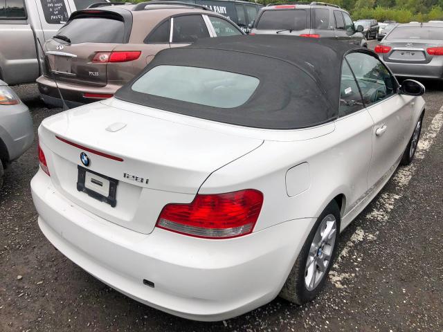 WBAUN13598VH80417 - 2008 BMW 128 I WHITE photo 4