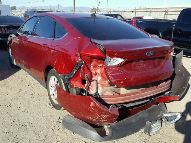 3FA6P0G77GR304502 - 2016 FORD FUSION S RED photo 3