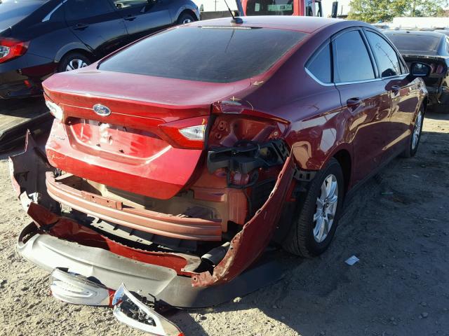 3FA6P0G77GR304502 - 2016 FORD FUSION S RED photo 4