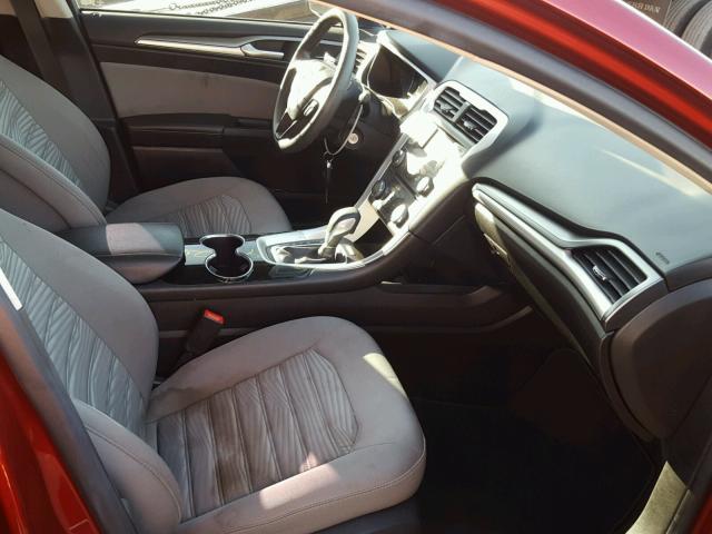 3FA6P0G77GR304502 - 2016 FORD FUSION S RED photo 5