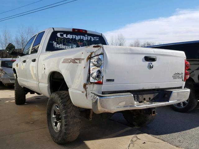 3D7KS28A28G144772 - 2008 DODGE RAM 2500 S WHITE photo 3