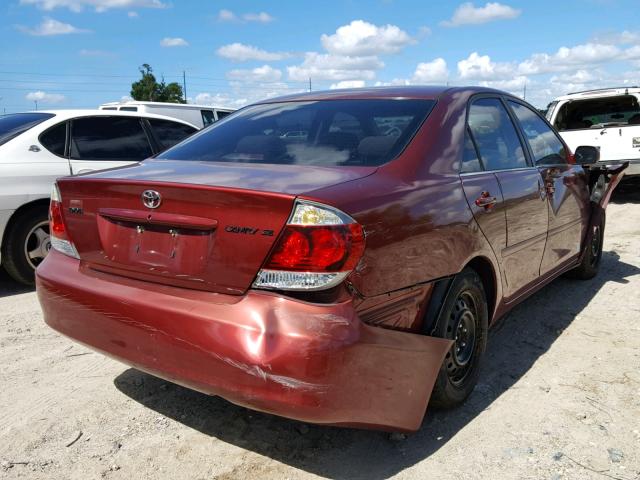 4T1BE32K45U096799 - 2005 TOYOTA CAMRY LE BURGUNDY photo 4