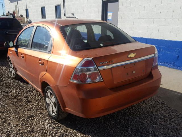 KL1TD566X7B047424 - 2007 CHEVROLET AVEO BASE Narıncı foto 3