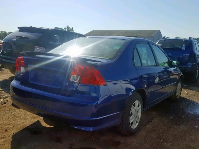 1HGES16305L008257 - 2005 HONDA CIVIC DX V BLUE photo 4