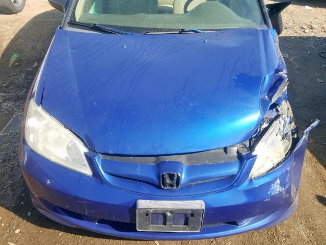 1HGES16305L008257 - 2005 HONDA CIVIC DX V BLUE photo 7