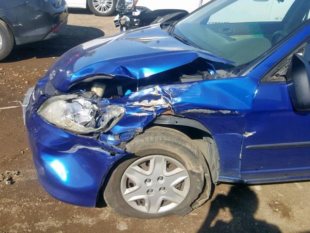 1HGES16305L008257 - 2005 HONDA CIVIC DX V BLUE photo 9