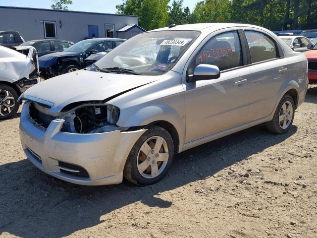 KL1TD56E19B404841 - 2009 CHEVROLET AVEO LS SILVER photo 2