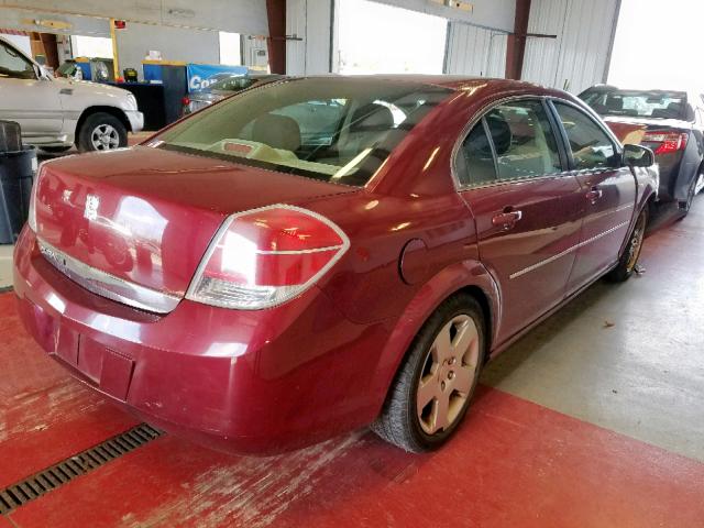 1G8ZS57N47F294939 - 2007 SATURN AURA XE RED photo 4