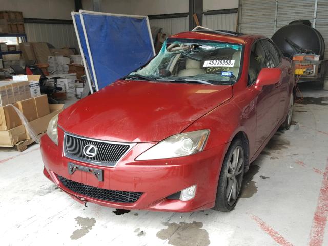 JTHBK262572056438 - 2007 LEXUS IS 250 RED photo 2