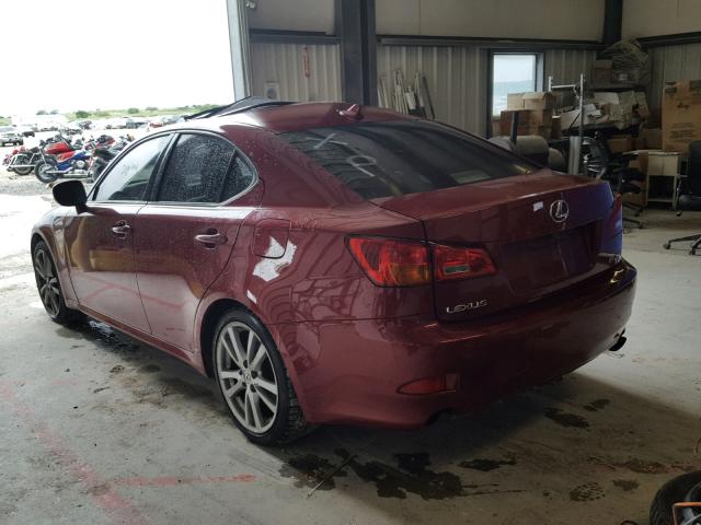 JTHBK262572056438 - 2007 LEXUS IS 250 RED photo 3