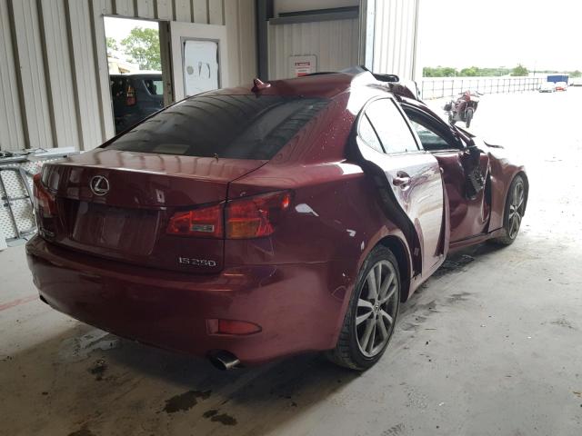 JTHBK262572056438 - 2007 LEXUS IS 250 RED photo 4