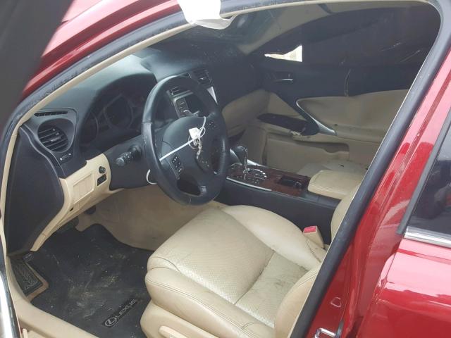 JTHBK262572056438 - 2007 LEXUS IS 250 RED photo 5