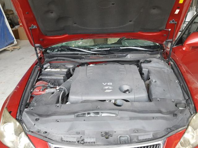 JTHBK262572056438 - 2007 LEXUS IS 250 RED photo 7