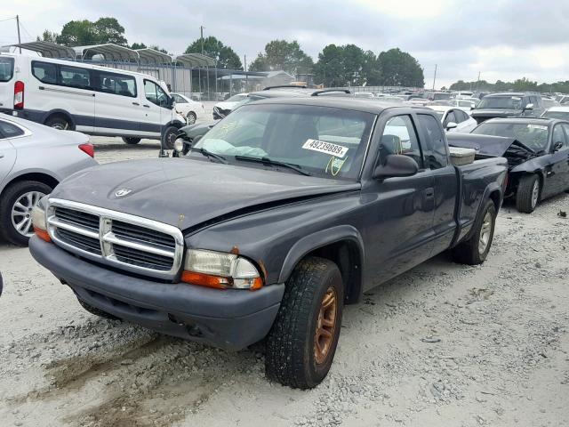 1D7GL12KX4S500127 - 2004 DODGE DAKOTA SXT GRAY photo 2