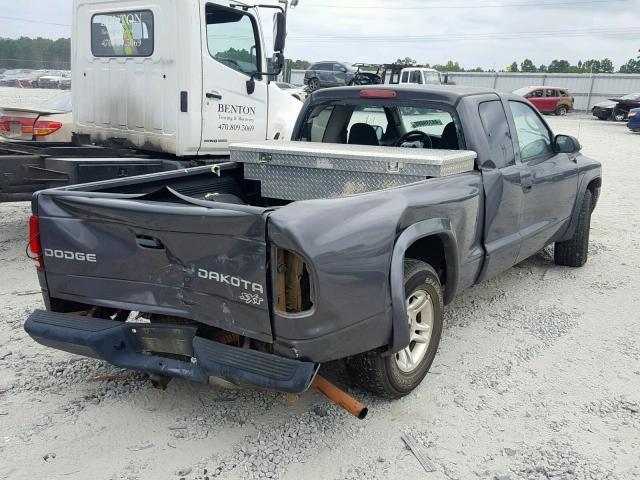 1D7GL12KX4S500127 - 2004 DODGE DAKOTA SXT GRAY photo 4